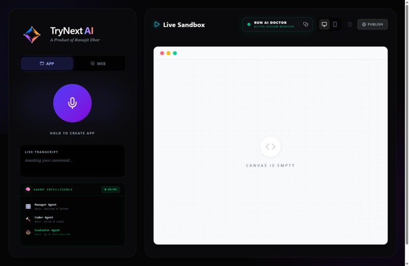 TryNext AI: The Self-Healing Software Factory – screenshot 2