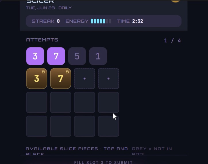 Quantum Slicer — Daily Deduction Puzzle for Reddit – screenshot 1