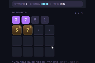 Quantum Slicer — Daily Deduction Puzzle for Reddit