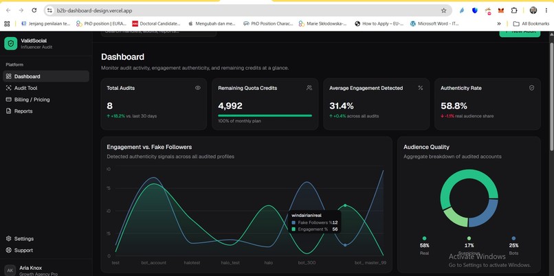 Valid Social Influencer Audit – screenshot 3