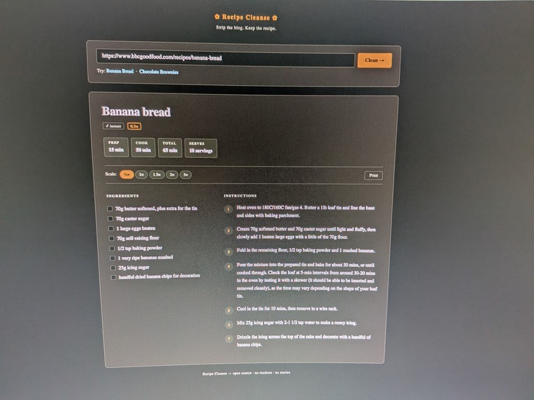 Recipe Cleanser – screenshot 2