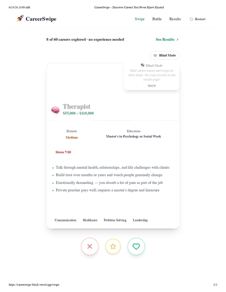 Career Swipe – screenshot 2