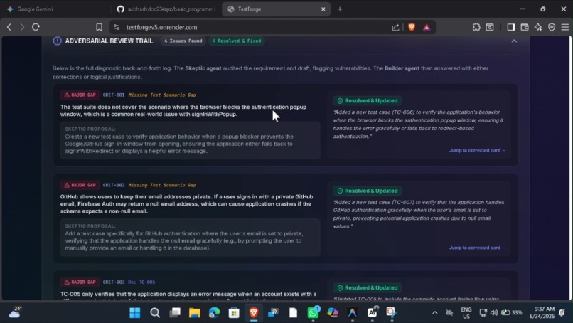 TestForge — Dual-Agent Adversarial QA Engine – screenshot 7