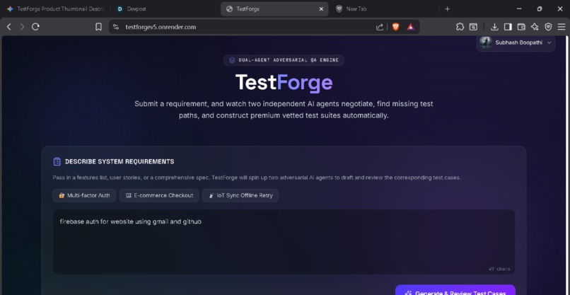 TestForge — Dual-Agent Adversarial QA Engine – screenshot 8