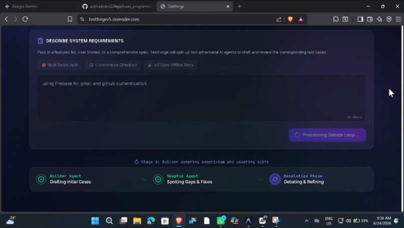 TestForge — Dual-Agent Adversarial QA Engine – screenshot 9