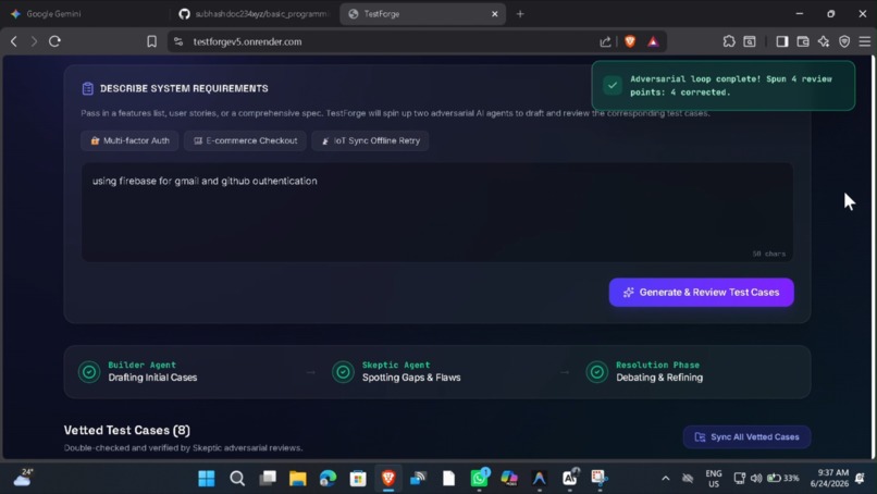 TestForge — Dual-Agent Adversarial QA Engine – screenshot 10
