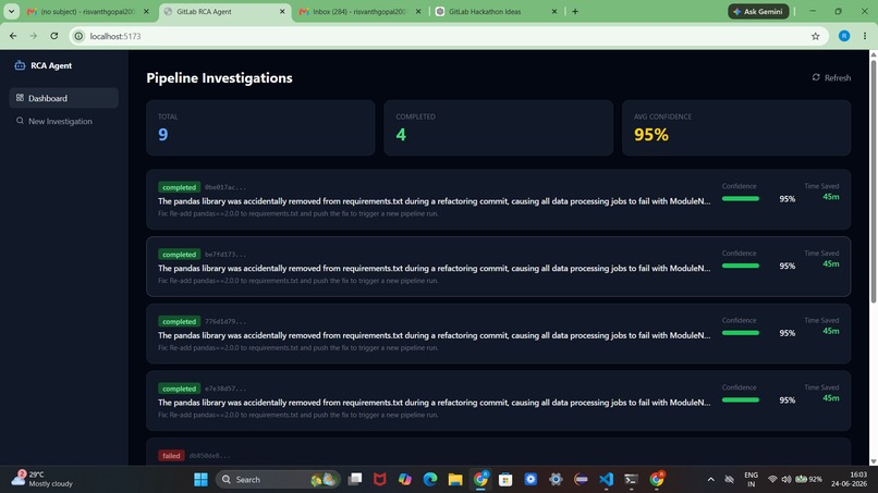 AI ROOT CAUSE INVESTIGATION AGENT – screenshot 1