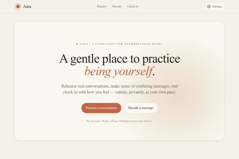 Aura — a gentle social companion – screenshot 1