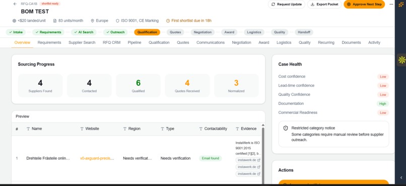 Advanced Sourcing Agent – screenshot 1