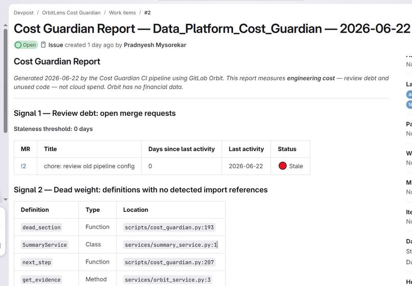 OrbitLens Cost Guardian – screenshot 1
