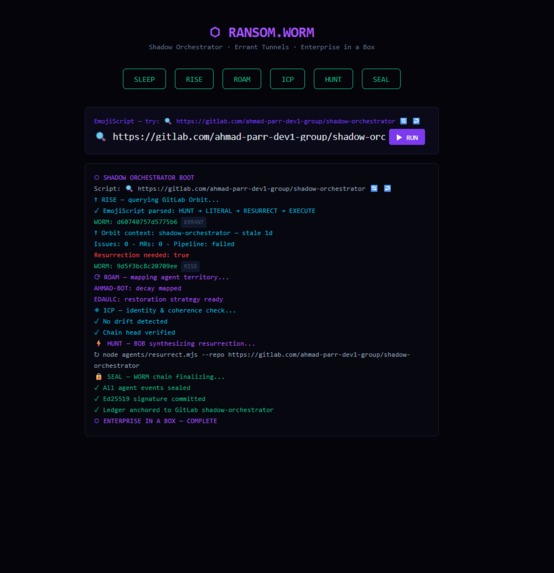 Shadow Fleet — WORM-Sealed Agentic GitLab Orbit Intelligence – screenshot 6