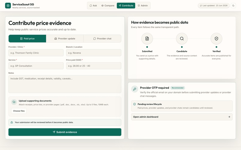 ServiceScoutSG – screenshot 2