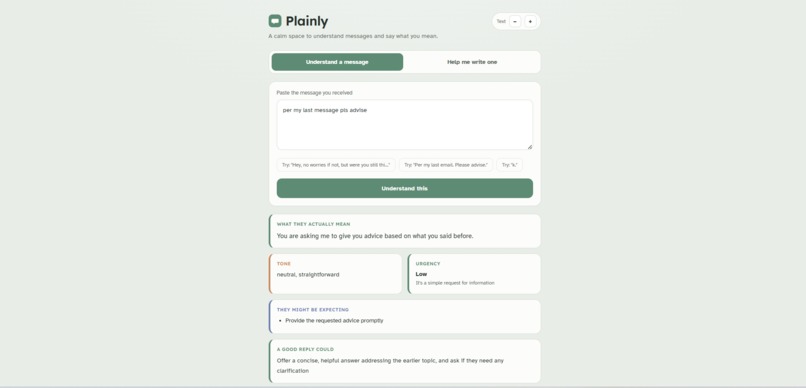 Plainly – screenshot 1