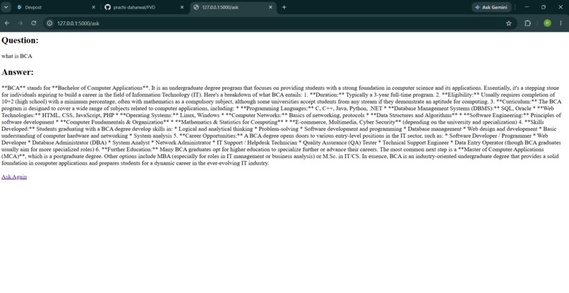 AI college query bot – screenshot 1