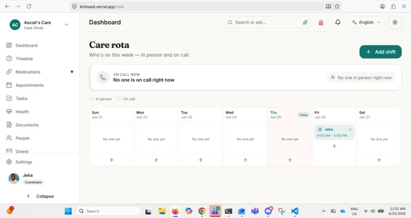 Kintwadi: One shared record for family caregiving – screenshot 8