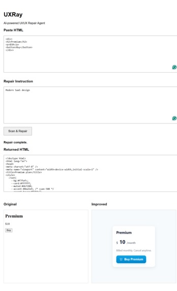 UXRay – screenshot 2