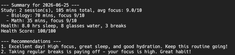 Study And Health Tracker – screenshot 2