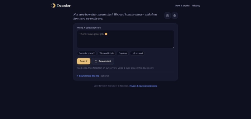 Decoder – screenshot 2