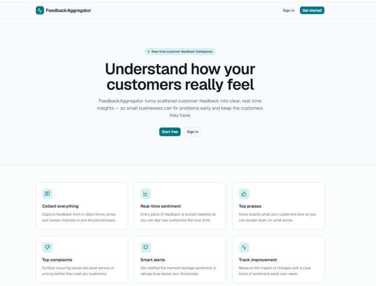FeedbackAggregator RealTime Customer Feedback Platform – screenshot 3
