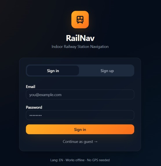 Indoor Railway Navigation System – screenshot 1