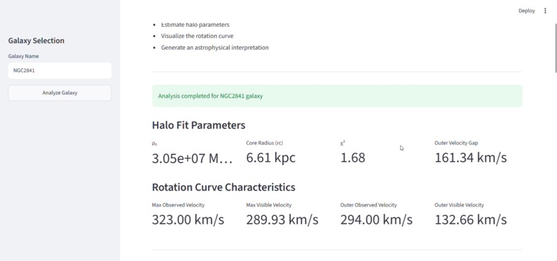 HaloFit-Dark Matter Rotation Curve Analyzer – screenshot 3