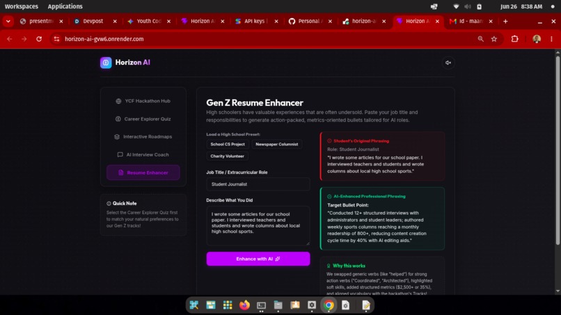 Horizon AI: Gen Z Career Map & Interview Coach – screenshot 1
