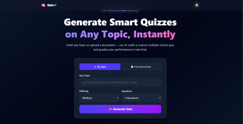 Ai quiz generator – screenshot 1