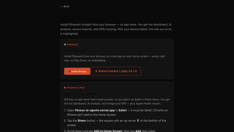 Fitness AI Agents – screenshot 1