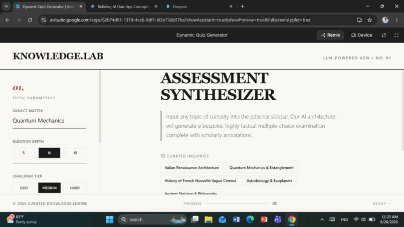 Quiz app – screenshot 1