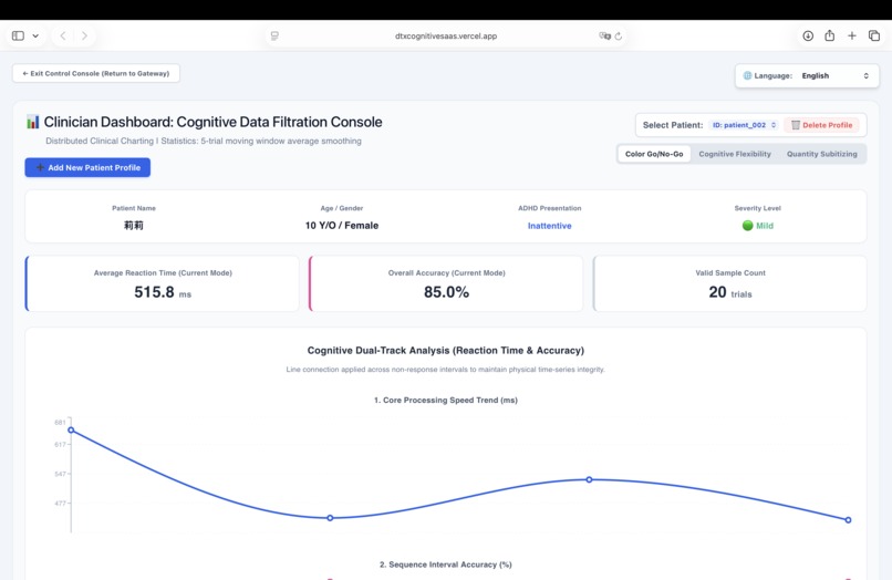 DTx Cognitive SaaS – screenshot 2