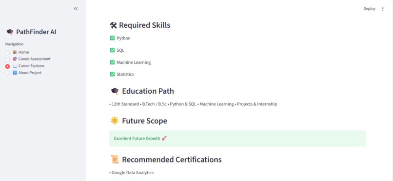 PathFinder AI – Intelligent Career Guidance Platform – screenshot 5