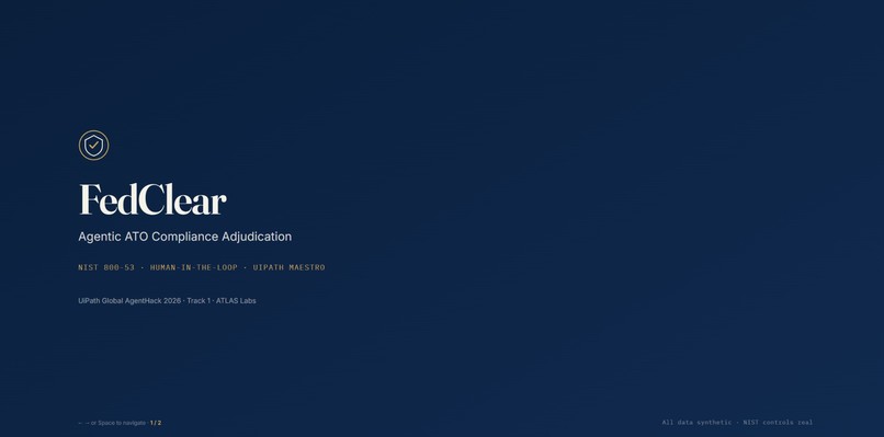 FedClear — Agentic ATO Compliance Adjudication – screenshot 2