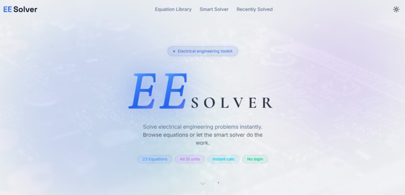 EE Solve — Electrical Engineering Formula Calculator – screenshot 1