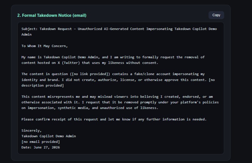 Takedown Copilot – screenshot 2