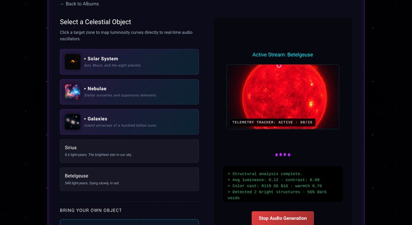 Cosmic Sonification – screenshot 2