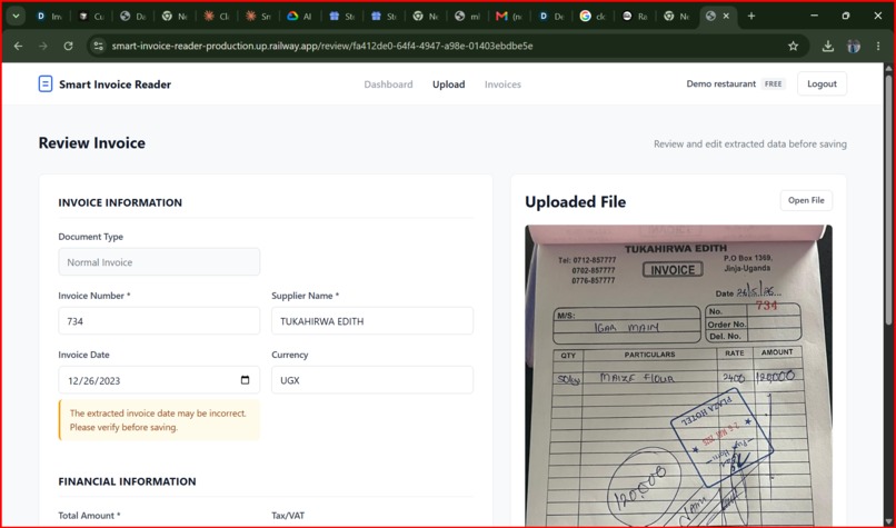 Smart Invoice Reader – screenshot 2