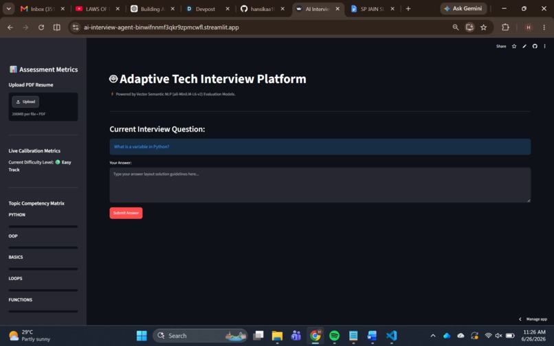 Adaptive AI Interview Agent – screenshot 1