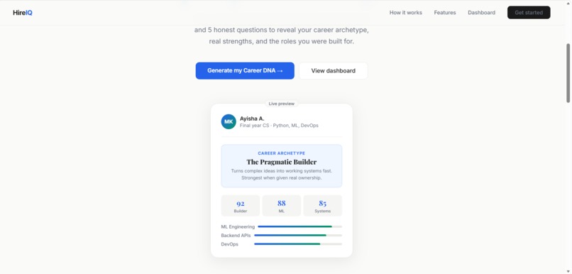 HireIQ — Career DNA Agent – screenshot 2