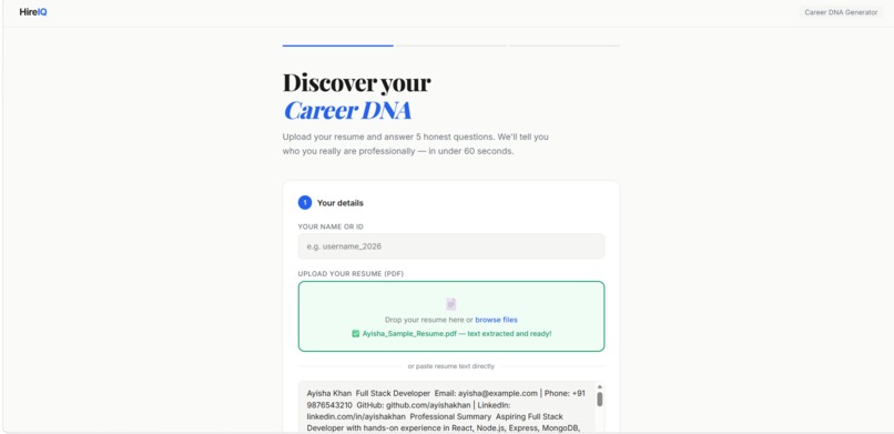 HireIQ — Career DNA Agent – screenshot 5