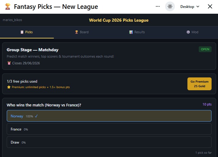Fantasy League Tool – screenshot 1
