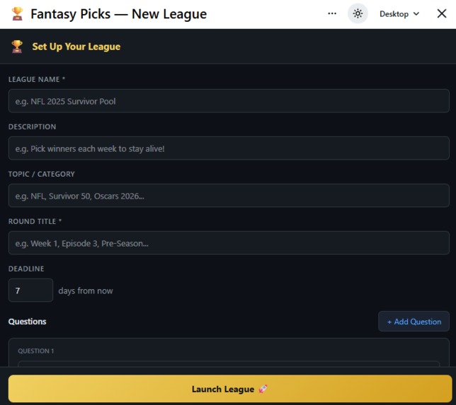 Fantasy League Tool – screenshot 2