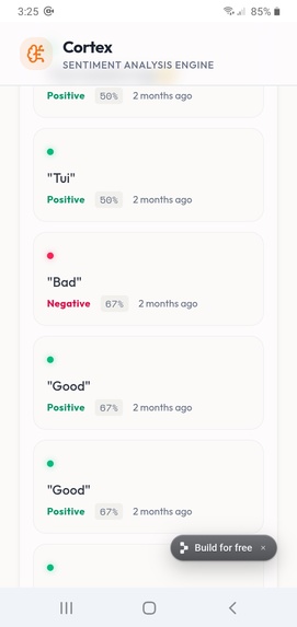 Cortex: Sentiment Analysis Engine – screenshot 5