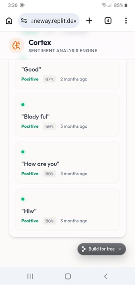 Cortex: Sentiment Analysis Engine – screenshot 3