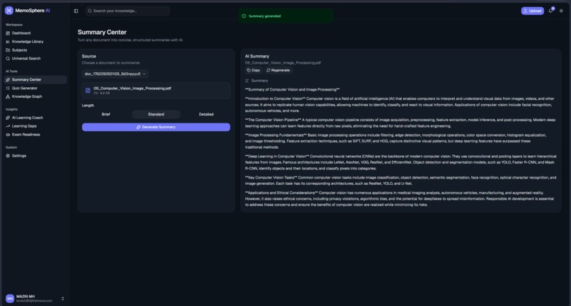 MemoSphere AI – Your Second Brain for Learning – screenshot 10