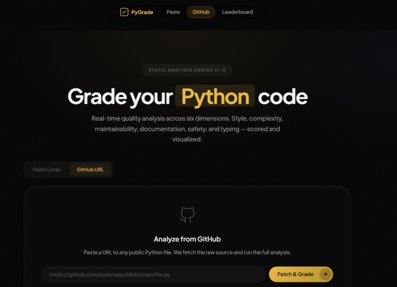 PyGrade — Code quality analysis for Python, visualized. – screenshot 1
