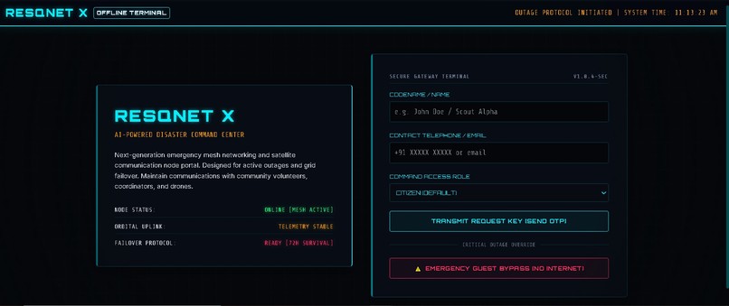 Emergency communication during network outage – screenshot 1