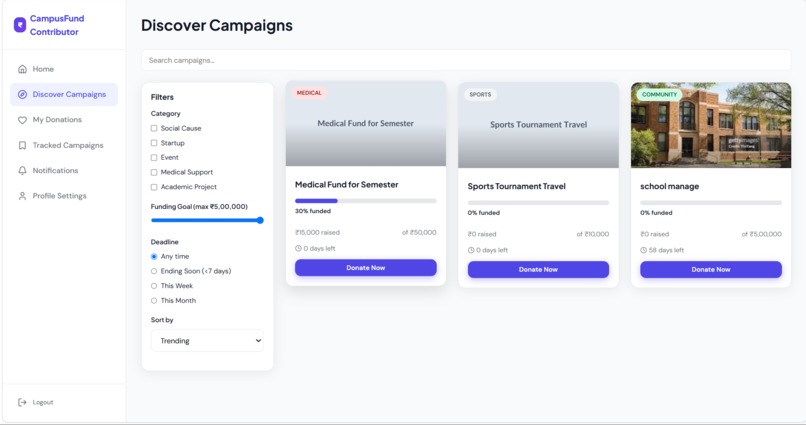 CampusFund: Empowering Student Innovations – screenshot 8