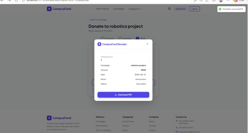 CampusFund: Empowering Student Innovations – screenshot 10
