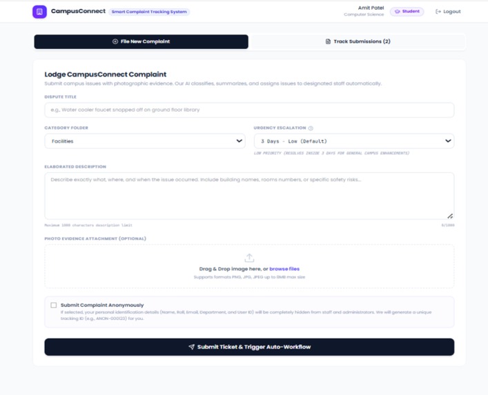 CampusConnect: Smart Complaint Tracking System – screenshot 5