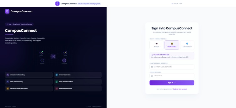 CampusConnect: Smart Complaint Tracking System – screenshot 3